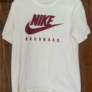 Nike White Tee with Arkansas Logo